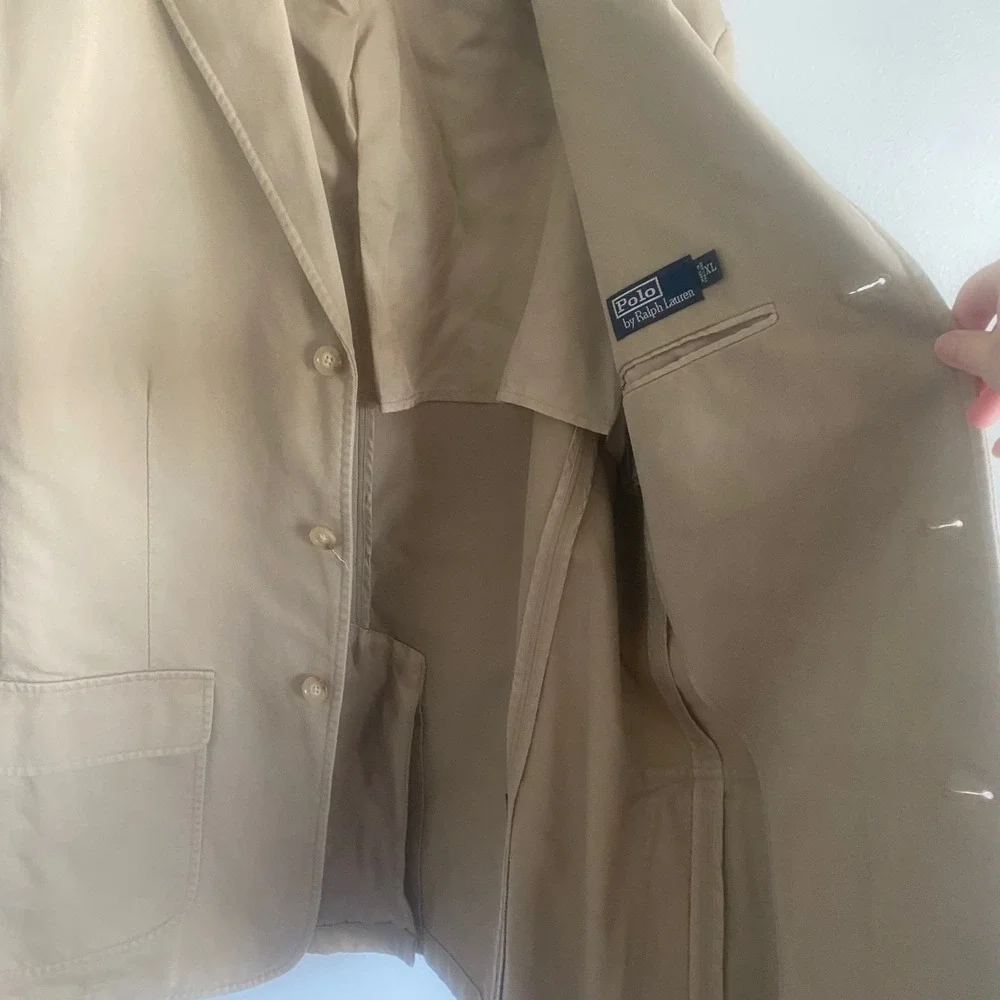 Polo Ralph Lauren Vintage Men's Tan Cotton Blazer Size XL